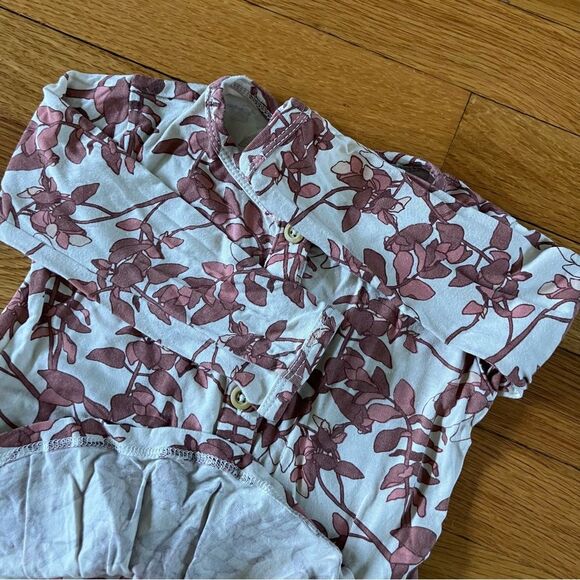 Kate Quinn Organic Seafoam Bamboo & Brown Floral Nature Skirted Bodysuits 18-24 - Picture 11 of 11